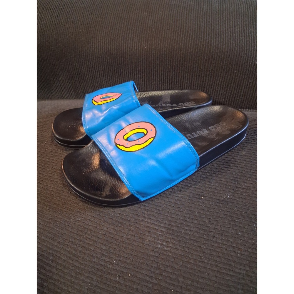 Odd Future Donut Slides Men's 7 Blue Pink Yellow Novelty Summer Father's Day‎